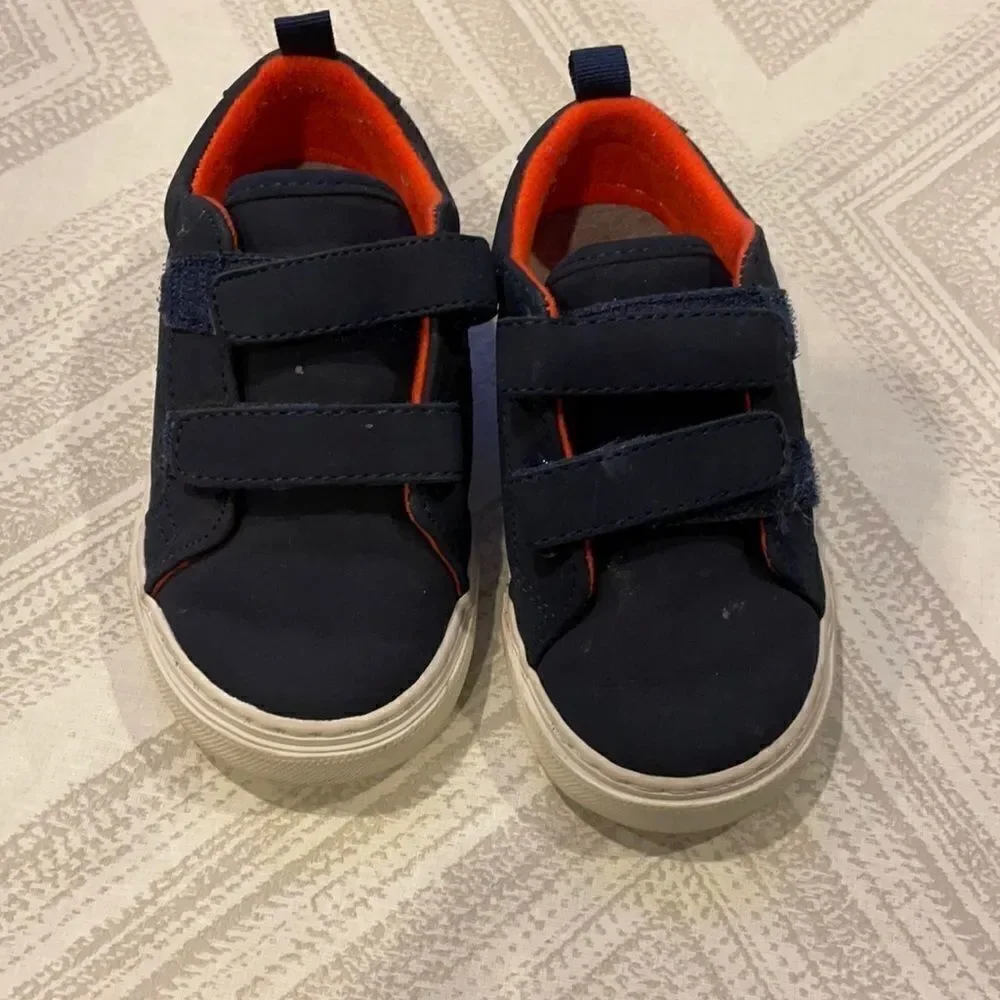 Gap Little Boys Navy & Orange Double Velcro Sneakers